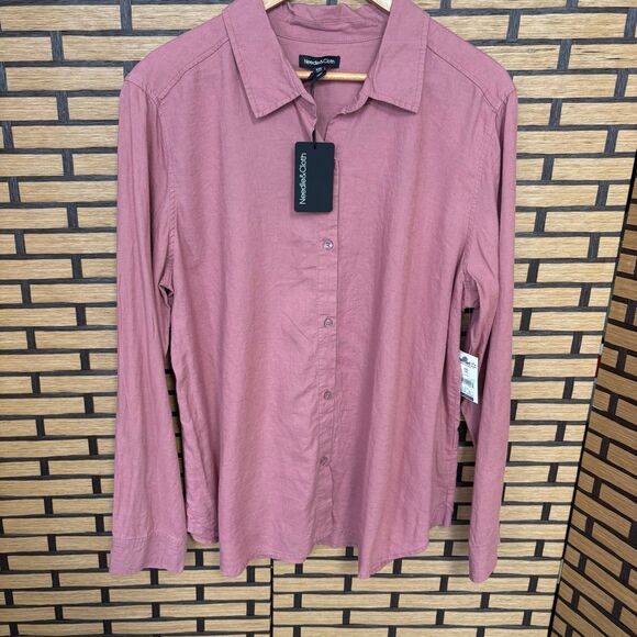 Needle & Cloth Mauve Linen Blend Button‎ Down Shirt Size XXL - Picture 1 of 6